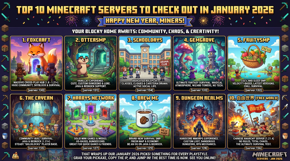 Top 10 Minecraft Servers to Check Out in January 2026